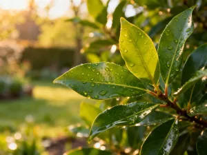Pobielony wapnem pień jabłoni w sadzie pod koniec zimy, chroniący drzewo przed skutkami wahań temperatury.