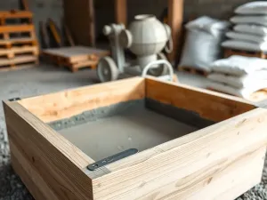Dwie kupki granulowanego nawozu mineralnego na tle ciemnej gleby i soczyście zielonego trawnika.