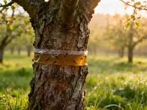 Zbliżenie na niebieskie i fioletowe kwiaty ostróżeczki z kroplami rosy w promieniach zachodzącego słońca.
